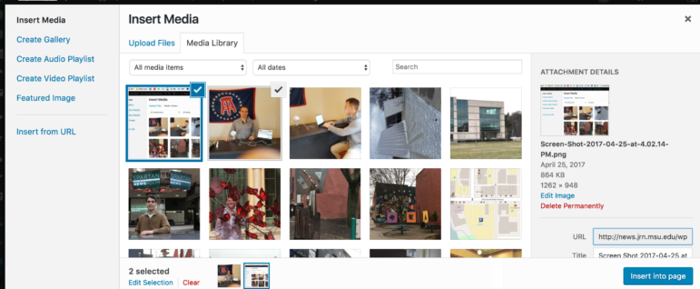 Small photo sets may show up as galleries, larger ones as slide shows.