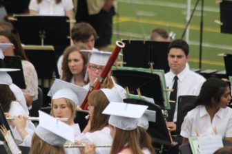 Alexis West playing in the band at high school graduation. Photo by Alexis West. 