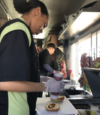 student working on food truck