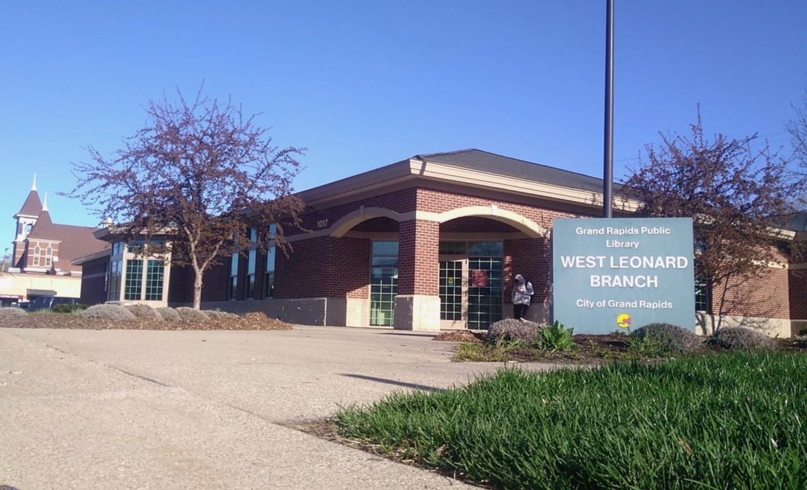 The West Leonard Branch of Grand Rapids Public Library is farther from the city center of Grand Rapids. Smaller libraries far from cities might benefit from storing naloxone when response times from emergency services are longer.