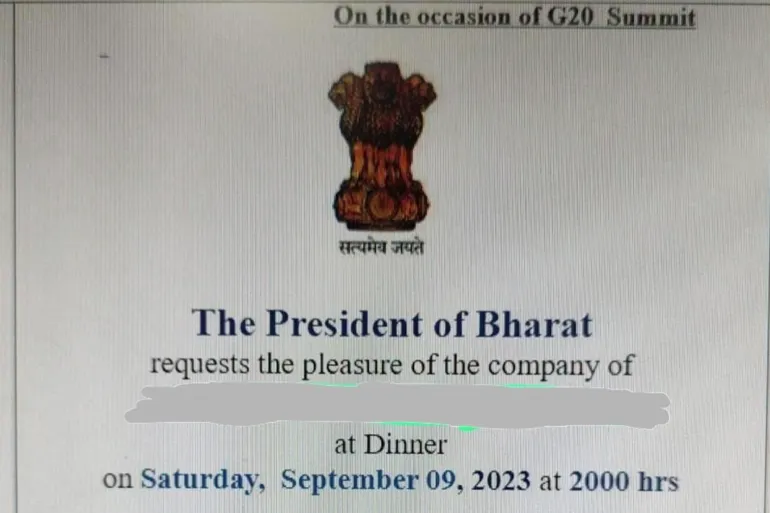 Bharat used on G20 summit invitation