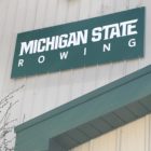 The Michigan State rowing team building, which is located in Grand River Park in Lansing on Old Lansing Road.