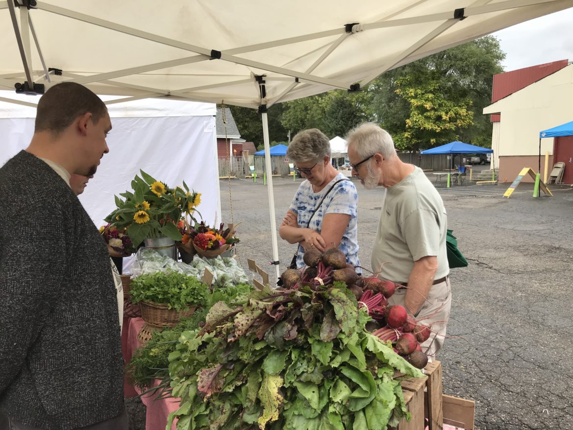 Rosanne and Joel Brouwer are frequent visitors to the Allen Farmers Market. “We love coming to the market because it is close to our neighborhood, and we like the organic, fresh produce,” Rosanne Brouwer said. “The pleasant, local farmers keep us coming back,” Joel Brouwer said.