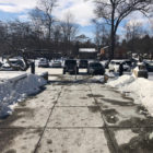 East Lansing Public Library parking lot is almost full on Thursday January 31st.