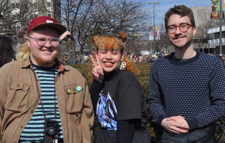 Frankie Johnson, Vic Collier and Shane Spink at Bernie Sanders rally