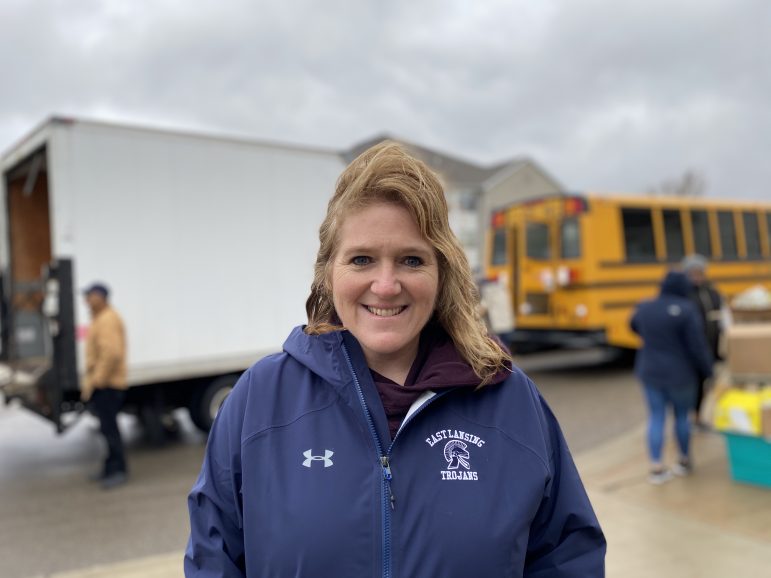 Dori Leyko, superintendent of East Lansing Public School, said that the district has been distributing at least 3,000 meals weekly. Parents are expected to come to East Lansing High School to pick up meals via drive-through.