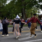 Students doing traditional dance at Holland’s Tulip Time Festival.