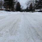 Hours after the snowstorm, Waterford back roads are covered in snow. RCOC worked hard during the snowstorm to get many roads plowed and cleared.