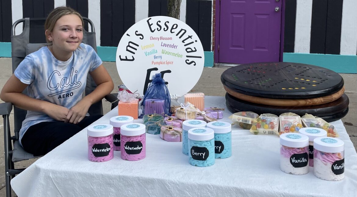 Emily Hatfield, 12, sold homemade soaps at Grand Ledge’s Fall Festival.
