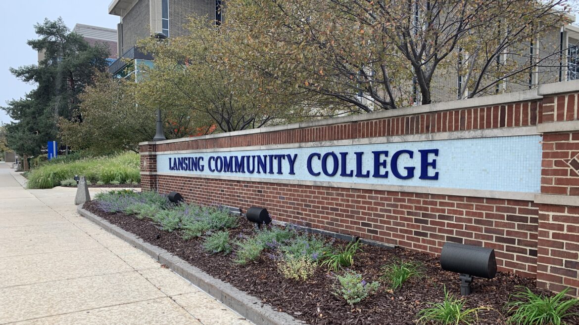 Brick signage for Lansing Community College