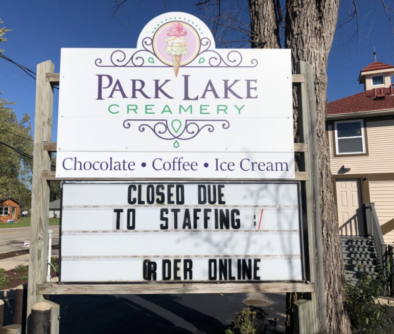 Pine Lake Creamery sign