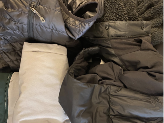 Image of a pile of coats for the coat drive