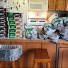 Food items stacked in Larene Spitzley's ktichen counter.