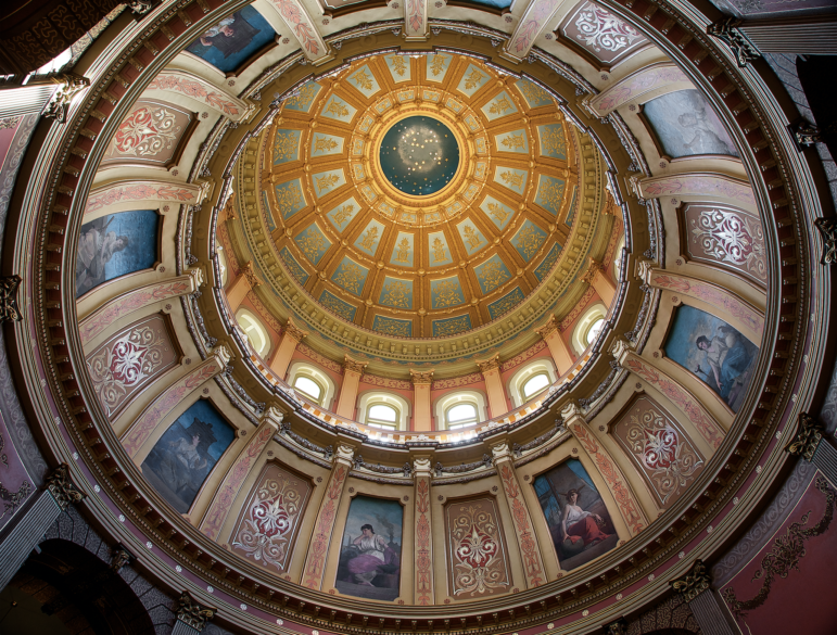 Looking up into the Capitol dome.