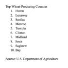 Top 10 wheat-producing counties.