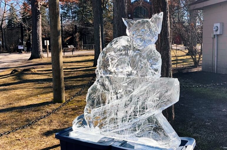 One of ten ice sculptures on display during the Ice Safari.