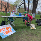 The FW Club camped out behind the library with snacks, games and waders welcoming anyone to join the celebration.