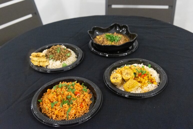 Four Plates of Food Are Displayed to Show the Finished Products of What the New Menu Will Look Like.