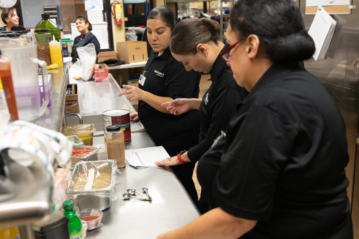 Ingredients Are Pulled from The Shelves as Kitchen Staff Discuss Details About the New Menu.