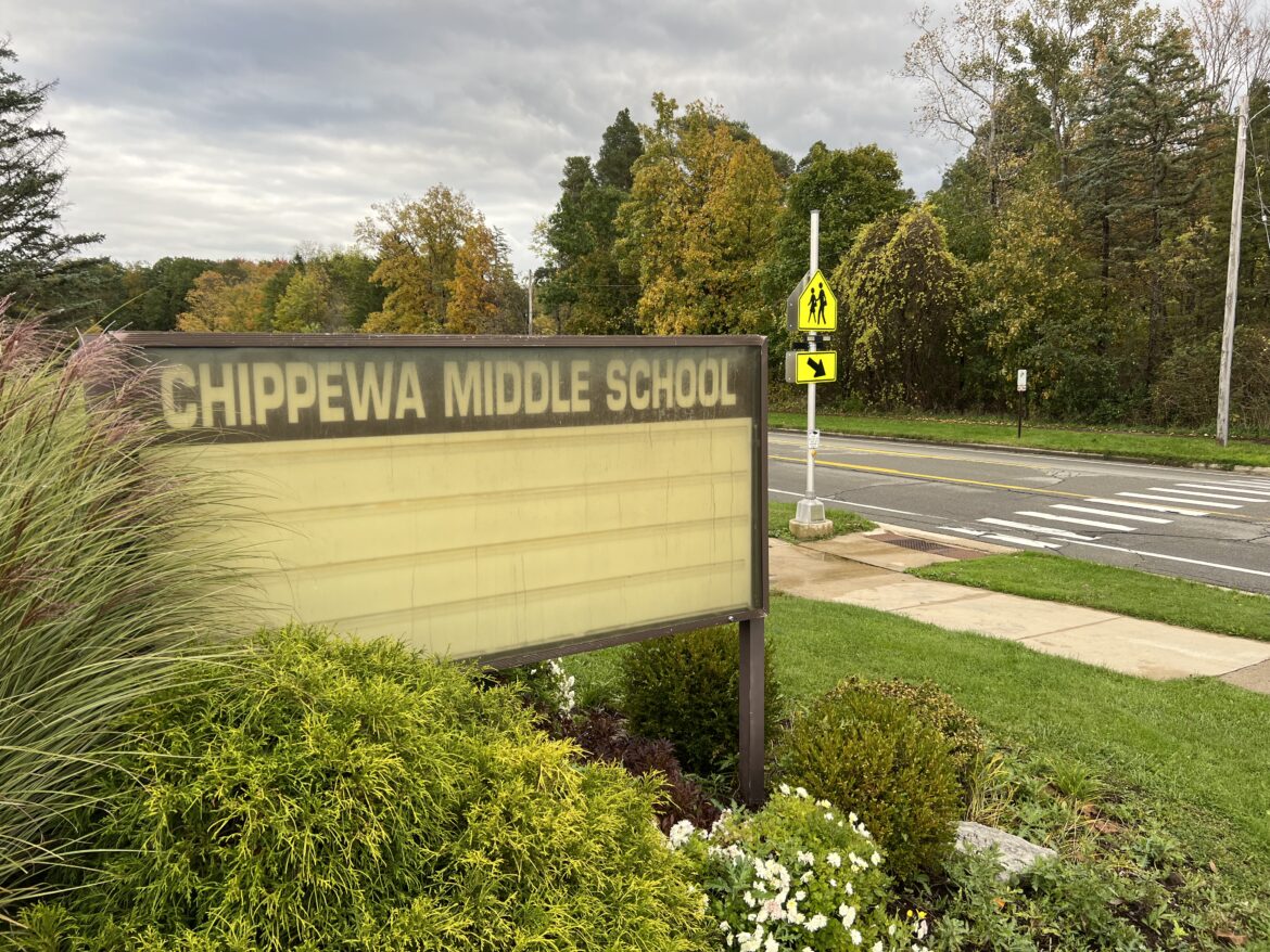 Crosswalk outside of Chippewa Middle School.