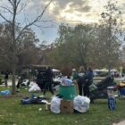 Tailgaters on MSU’s campus clean up following a recent football game against the University of Nebraska-Lincoln.