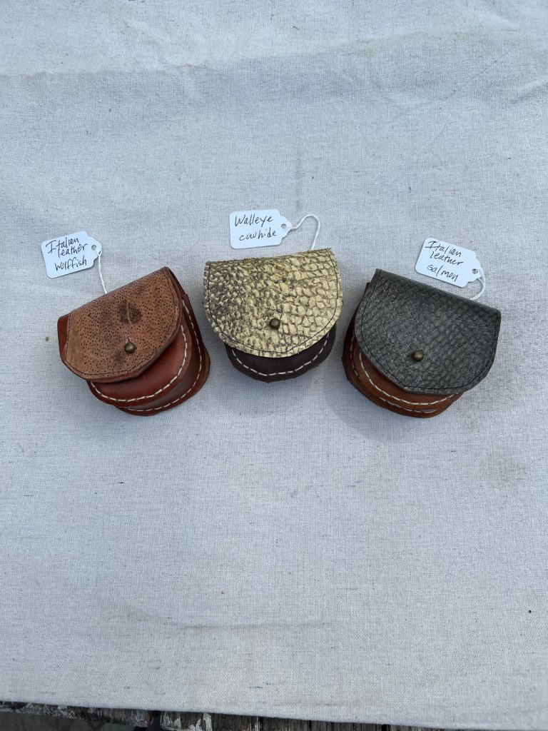 Small pouches made of fish leather.
