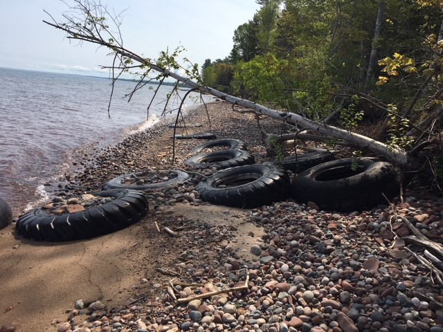 A $760,000 state grant was used to recycle and remove tires from 1.5 miles of the Lake Superior shoreline near Ontonagon.