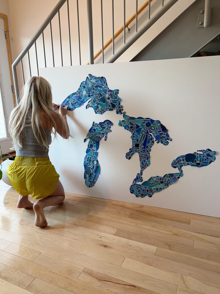 In 2022, the SEA LIFE Aquarium in Auburn Hills featured artist Hannah Tizedes’ plastic mural of the Great Lakes. She collected all of the pieces from Great Lakes coastlines for over a year. 