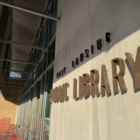 Image of the entrance to the East Lansing Public Library.