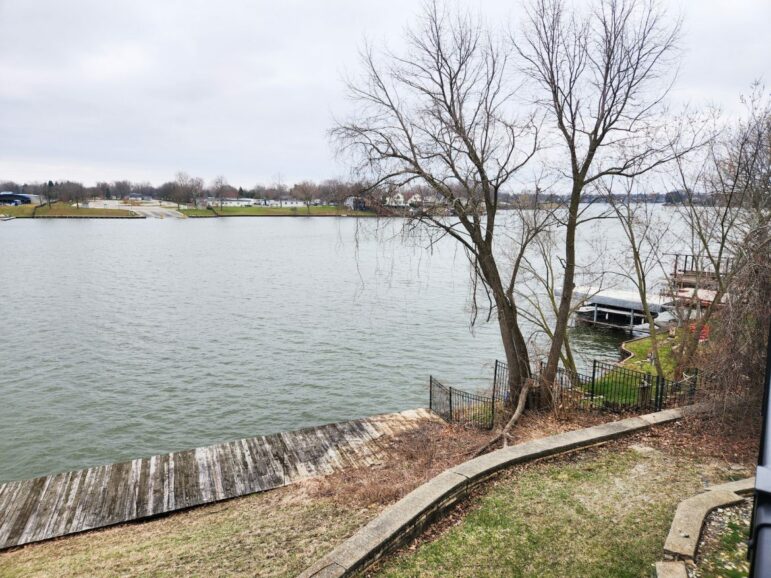 Jim and Melinda O’Neill’s property overlooks the east end of Belleville Lake. They don’t boat or fish on the lake, but enjoy the view.